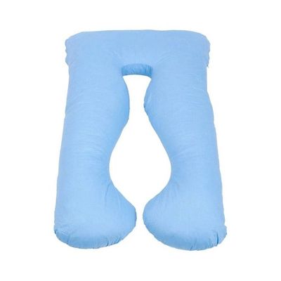 U-Shape Comfort Maternity Pillow Cotton Blue 140x80centimeter
