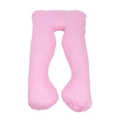 3-In-1 Cotton Filled Maternity Pillow Microfiber Pink 120 x 70centimeter