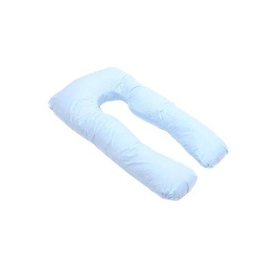 U-Shaped Maternity Pillow Cotton Blue 70x130centimeter