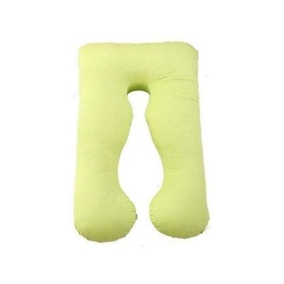 U-Shaped Maternity Pillow Cotton Green 120x80centimeter