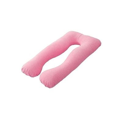 U-Shaped Maternity Pillow Cotton Pink 80x120centimeter