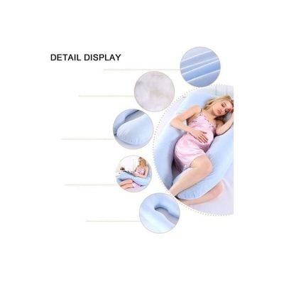 U Shaped Maternity Pillow With Cover Fabric Blue 30x25x30centimeter