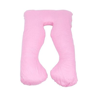 U-Shaped Maternity Pillow Cotton Pink 140x80centimeter