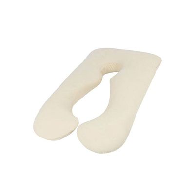 U-Shaped Maternity Pillow Cotton White 120x80centimeter