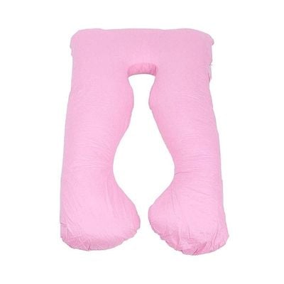 U-Shaped Maternity Pillow Cotton Pink 80x120centimeter