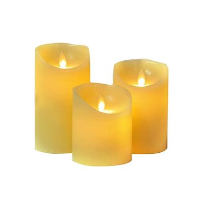 Set Of 3- LED Flameless Candles With Remote Control Yellow 4.3X11.2X7.3inch