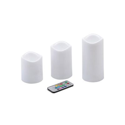 3-Piece Flameless Color Changing Candle Set White