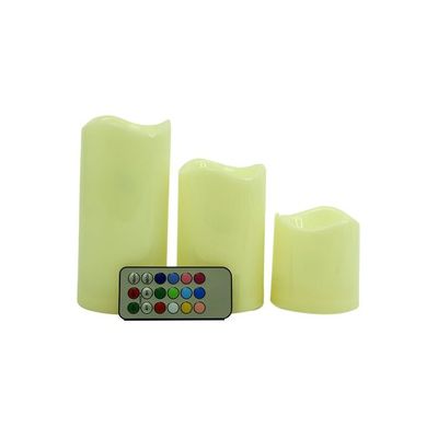 3-Piece LED Candle With Remote Control Set White