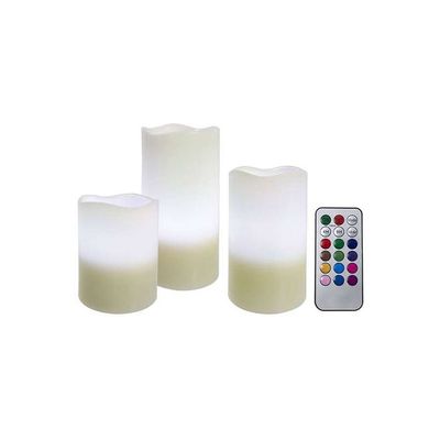 3-Piece LED Candle With Remote Control White