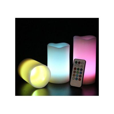 3-Piece LED Candle With Remote Control White