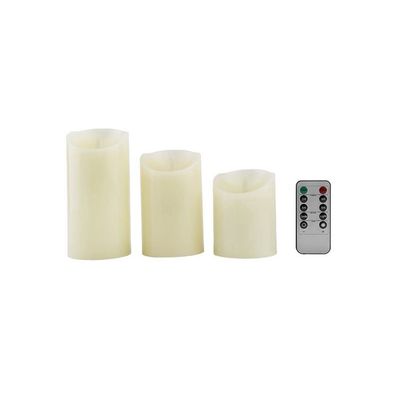 3-Piece Flickering Flameless LED Tea Candle Light Set White