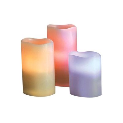 3-Piece Colour Changing Flameless Candle Set White