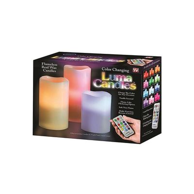 3-Piece Colour Changing Flameless Candle Set White