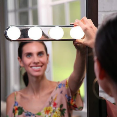 4 LED Bulbs Makeup Mirror Light Kit White 10x10Cm