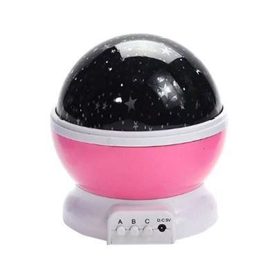 Star And Moon Rotating Projector Night Lamp Pink 13 x 13 x 14.5Cm