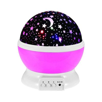 Star And Moon Rotating Projector Night Lamp Black/White/Purple 13x13x14.5Cm