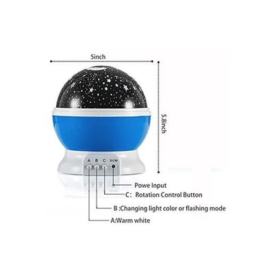 Starry Sky And Moon Projector Night Lamp Multicolour 13 x 14.5cm
