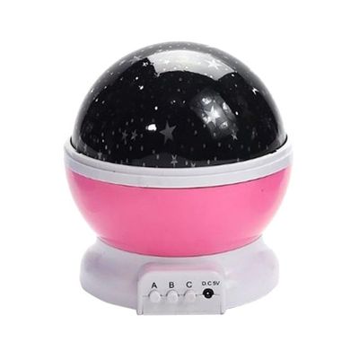 Star And Moon Rotating Projector Night Lamp Black/White/Pink 13x13x14.5Cm