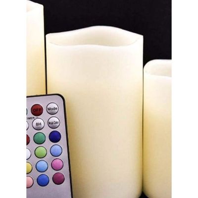 3-Piece Scented LED Candle With Remote Control Set Multicolour