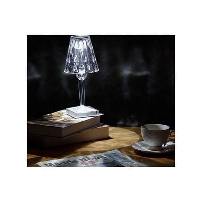Diamond Crystal Table Lamp White 30cm