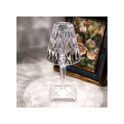 Diamond Crystal Table Lamp White 30cm
