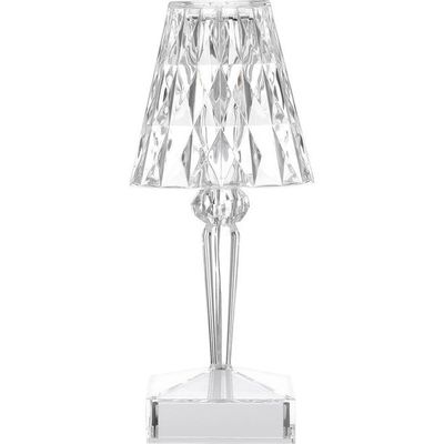 USB Rechargeable Acrylic Diamond Table Lamp White