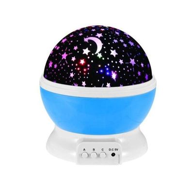 Stars And Moon Projecting Night Light Blue/Yellow/Green