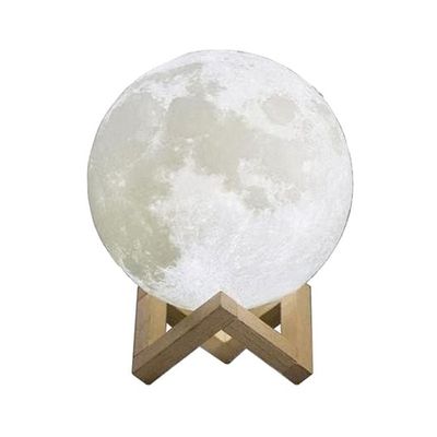 3D Full Moon-Shaped LED Light Lamp White 12Cm