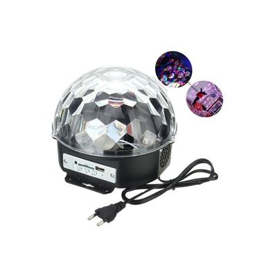LED Crystal Magic Ball Stage Light With MP3 Player, USB/SD/Bluetooth Black 16x19cm