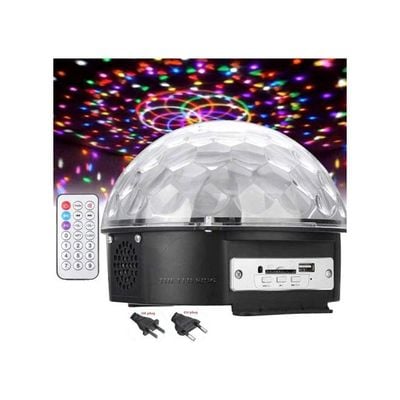 LED Crystal Magic Ball Stage Light With MP3 Player, USB/SD/Bluetooth Black 16x19cm