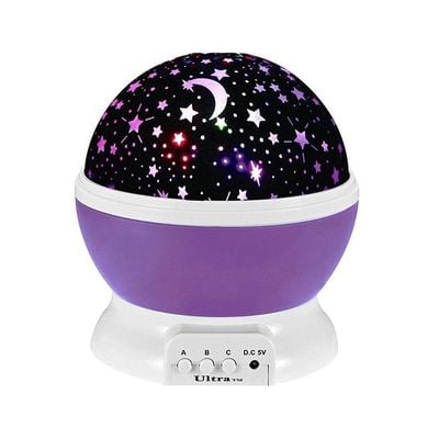 Star Ball Rotation Projection Lamp Purple/Black
