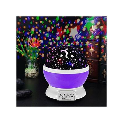 Star Ball Rotation Projection Lamp Purple/Black