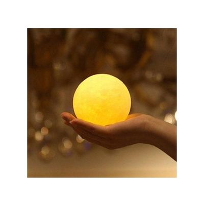 3D Printed LED Moon Light Lamp White/Yellow 8Cm