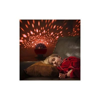 Rotating Star Moon Projector Night Lamp Pink/Black/White 14.5x13x13Cm