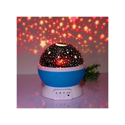 Star Moon Rotating Projector Night Lamp Black/White/Blue 14.5 x 13Cm