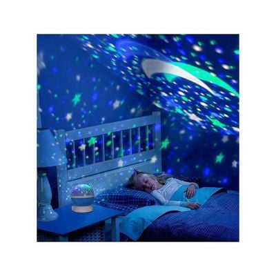 LED Night Light Projector Moon Lamp Blue 12 x 12 x 13.5Cm