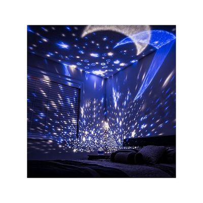 LED Night Light Projector Moon Lamp Blue 12 x 12 x 13.5Cm
