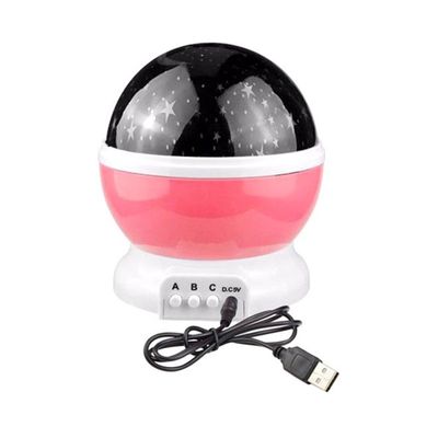 Star And Moon Starlight Projector Lamp With Cable Black/White/Pink 13 x 11cm