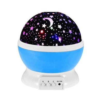 Star Moon Sky Rotation Night Projector Light Lamp White 13x13Cm