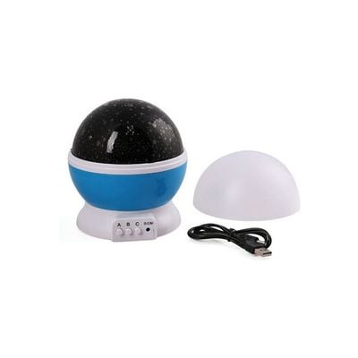 Star Moon Sky Rotation Night Projector Light Lamp White 13x13Cm