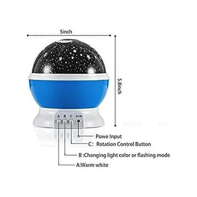 Night Lighting Lamp Star Light Rotating Projector 4 Led Bulbs 8 Modes Multicolour