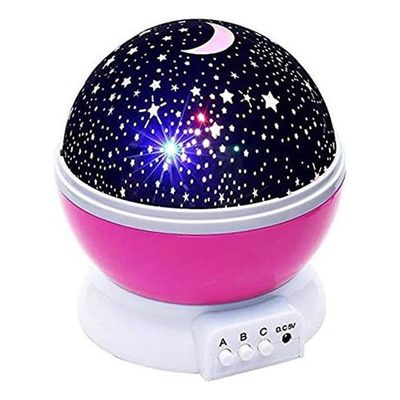 Star Sky Night Light Rotating Cosmos Star Projector Lamp With Led Pink