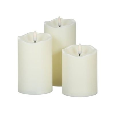 3-Piece Flameless LED Candle Set With Remote Control White