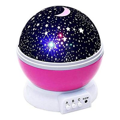 Star Sky Night Light, Rotating Cosmos Star Projector Lamp With Led Timer Auto-Shut Off Pink