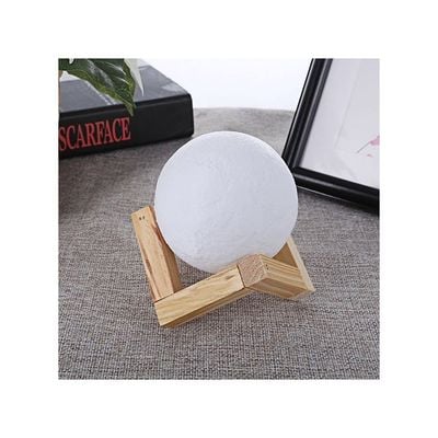 Rechargeable 3D Moon Bookcase Night Lamp White 4watts
