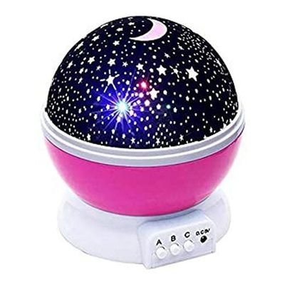 Star Sky Night Light Rotating Cosmos Star Projector Lamp With Led Pink