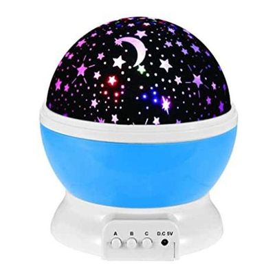 Stars Starry Sky Led Night Light Projector Moon Rotating Lamp Novelty Nightlight Blue