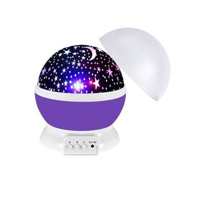 LED Moon And Star Night Lamp Purple/White
