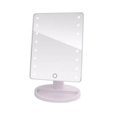 360 Rotation LED Light Mirror White 12x13Cm