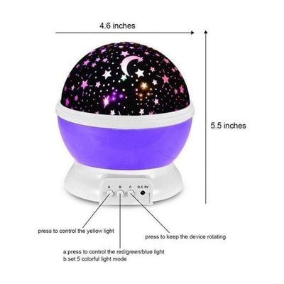 3 Modes Led Night Lights Stars Lighting Lamp,Rotation Night Projection Lamp Kids Bedroom Bed Lamp -Blue Rotating 2724443619015 15X13Cm